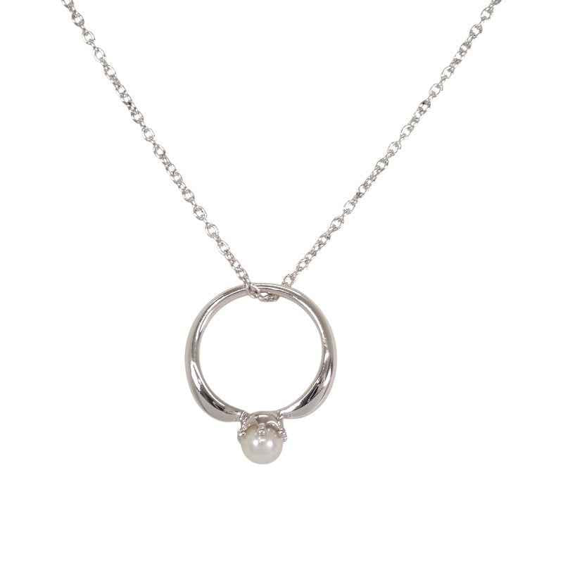 タサキ TASAKI リングモチーフ ネックレス K18ホワイトゴールド レディース【中古】【Aランク】