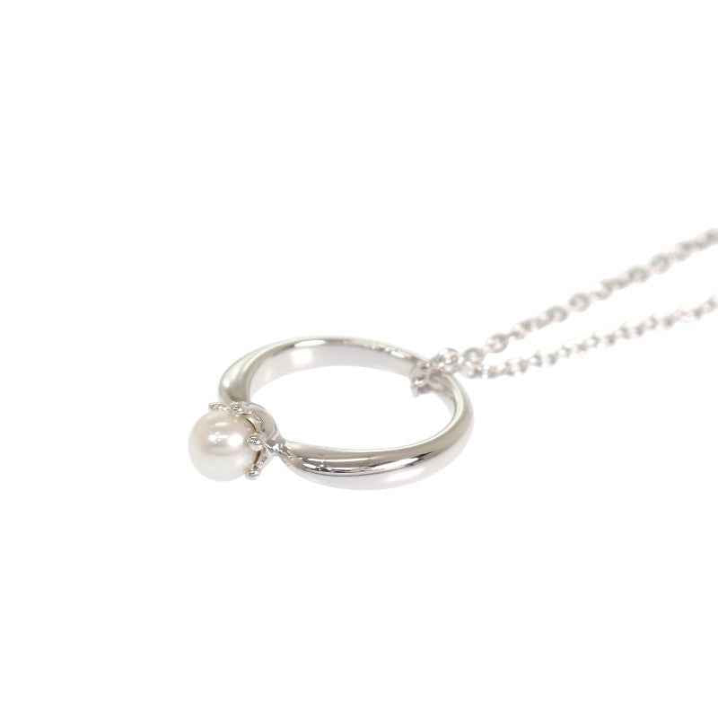 タサキ TASAKI リングモチーフ ネックレス K18ホワイトゴールド レディース【中古】【Aランク】