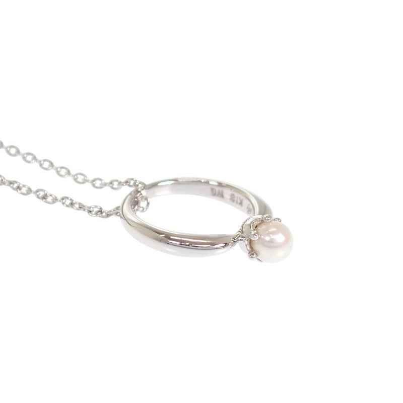 タサキ TASAKI リングモチーフ ネックレス K18ホワイトゴールド レディース【中古】【Aランク】