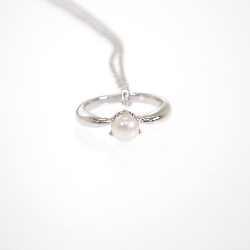 タサキ TASAKI リングモチーフ ネックレス K18ホワイトゴールド レディース【中古】【Aランク】