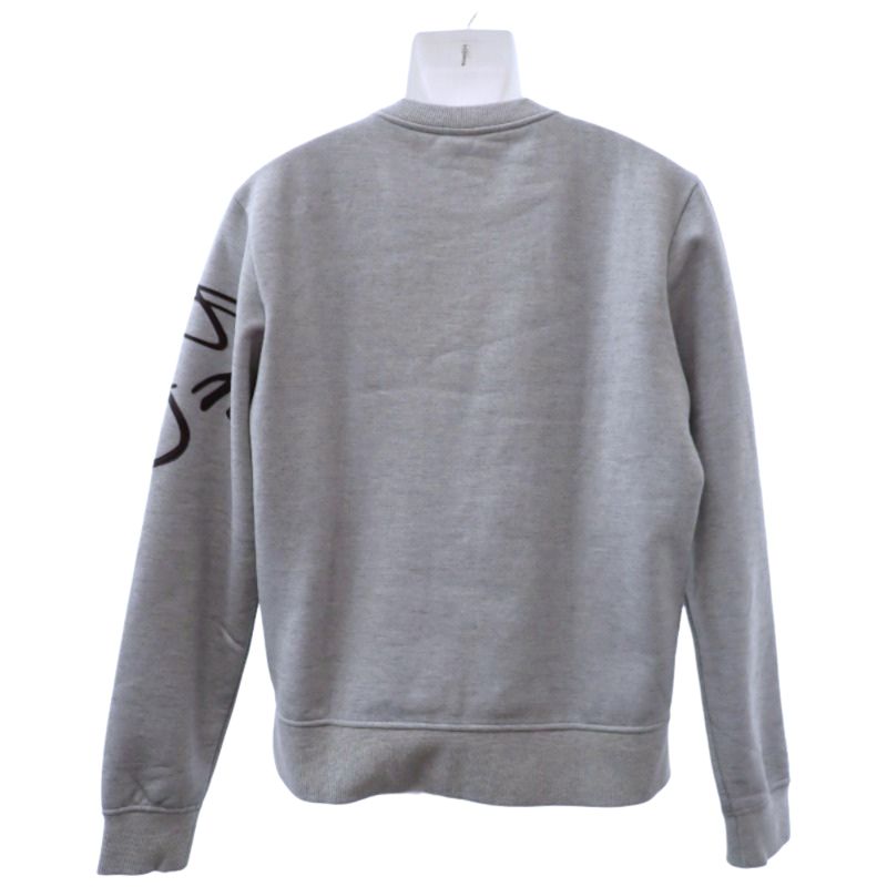 ベルルッティ Berluti レザースクリットクルーネック M R25JRL81-002 スウェット コットン 羊革 グレー ブラウン メンズ【中古】【Aランク】