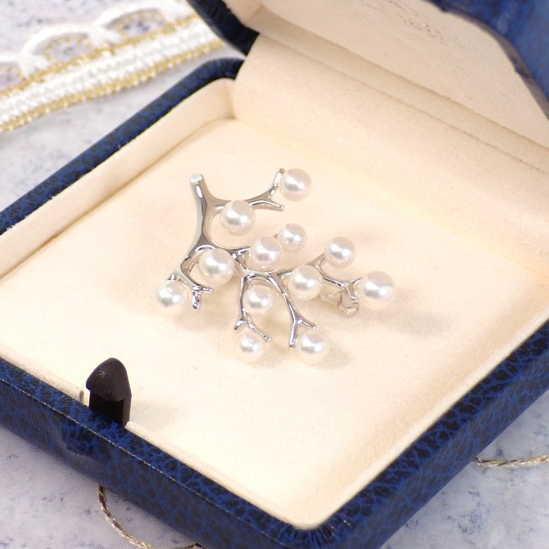 ミキモト MIKIMOTO 幸福の木 PB-357S ブローチ シルバー925 アコヤ真珠 