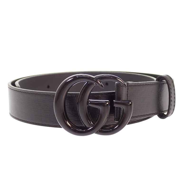 グッチ GUCCI GGマーモント スリム モノクローム 75 414516_18YXV_1000 ベルト レザー ブラック メンズ【中古】【Aランク】