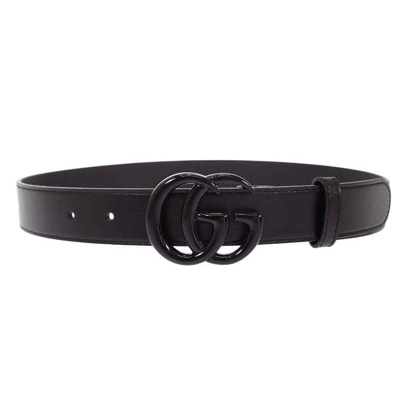 グッチ GUCCI GGマーモント スリム モノクローム 75 414516_18YXV_1000 ベルト レザー ブラック メンズ【中古】【Aランク】