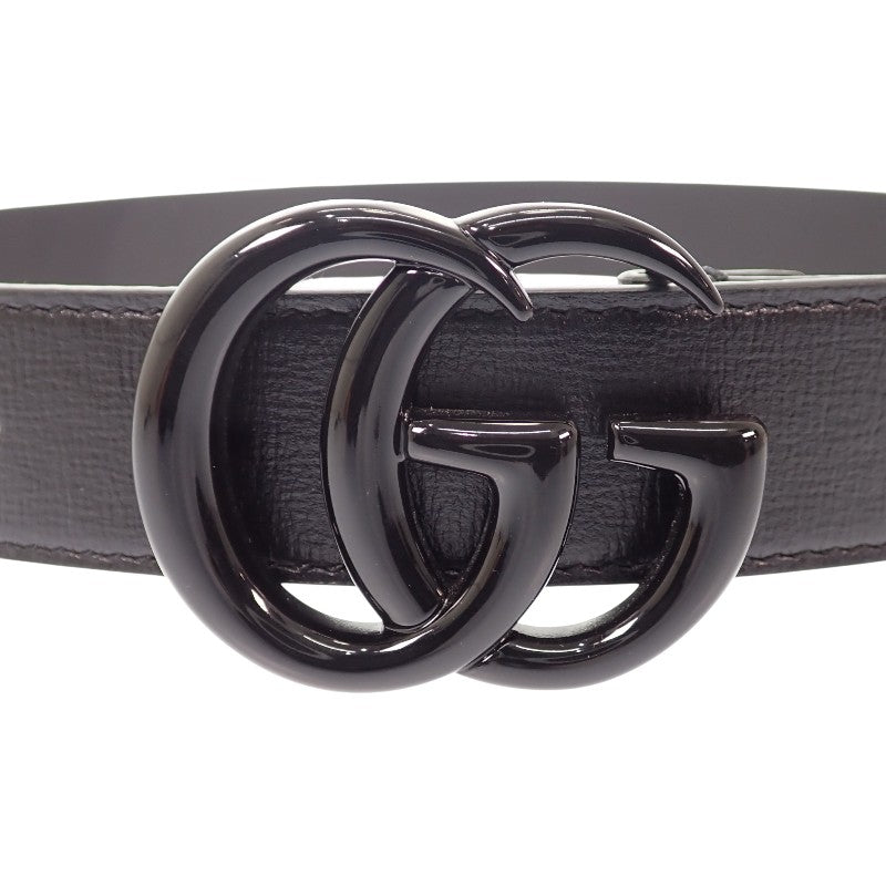 グッチ GUCCI GGマーモント スリム モノクローム 75 414516_18YXV_1000 ベルト レザー ブラック メンズ【中古】【Aランク】