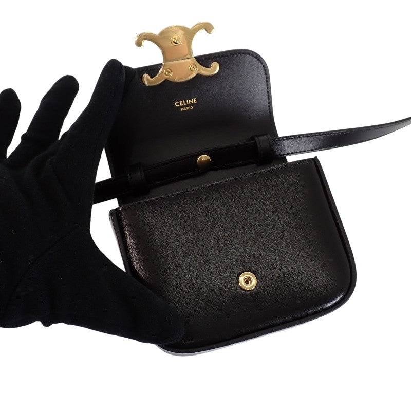 セリーヌ CELINE Mini Claude Shoulder Bag Calf Black Gold Hardware Women's【Used】【A Rank】