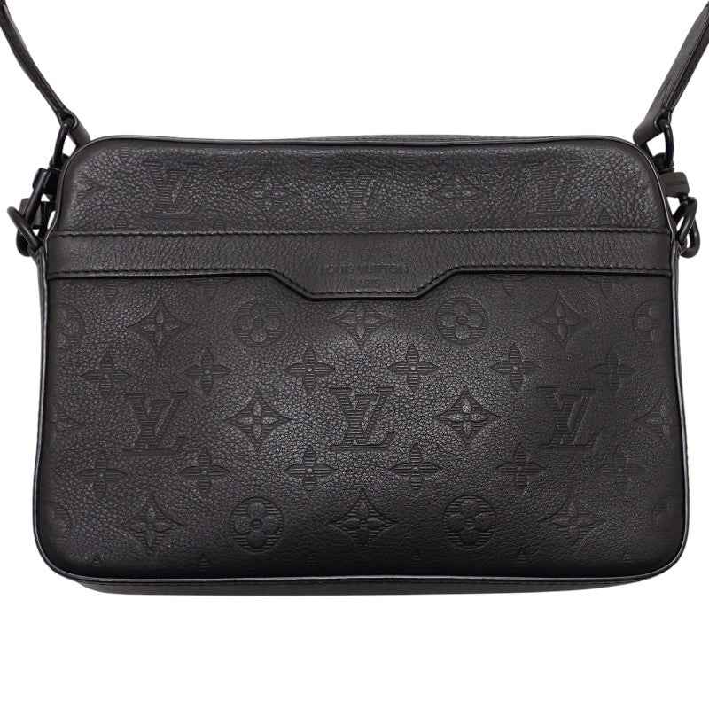 ルイヴィトン LOUIS VUITTON トリオ メッセンジャー M46602 ショルダーバッグ モノグラム・シャドウ ブラック メンズ【中古】【ABランク】