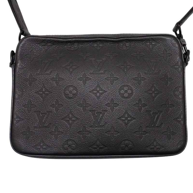 ルイヴィトン LOUIS VUITTON トリオ メッセンジャー M46602 ショルダーバッグ モノグラム・シャドウ ブラック メンズ【中古】【ABランク】