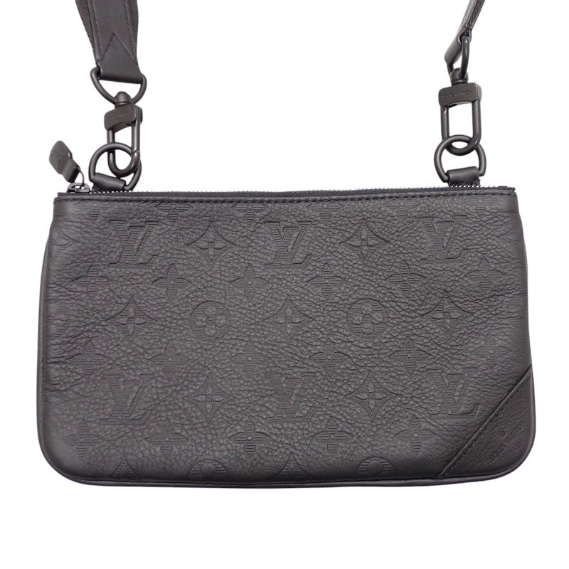 ルイヴィトン LOUIS VUITTON トリオ メッセンジャー M46602 ショルダーバッグ モノグラム・シャドウ ブラック メンズ【中古】【ABランク】