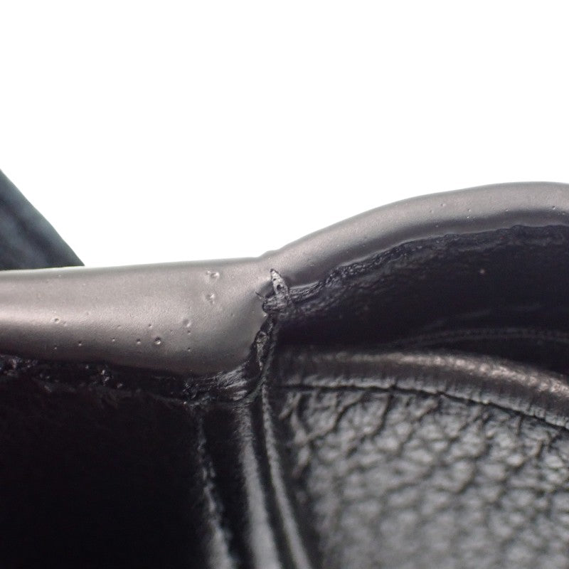 Christian Dior Compact Wallet Logo Embroidery Bifold Wallet Leather Black Men's【Used】【AB Rank】