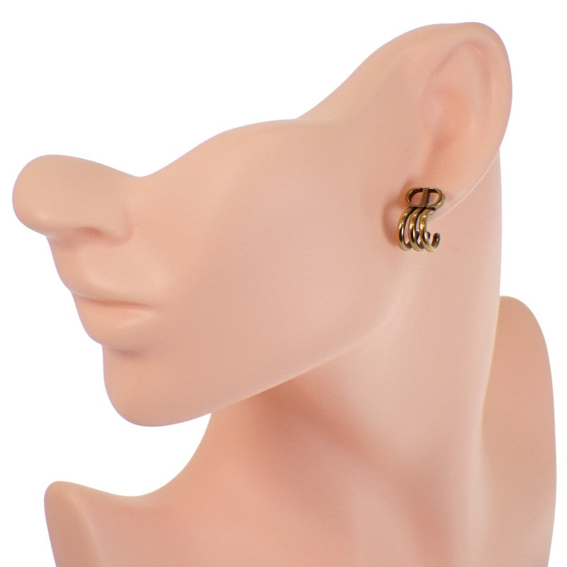 ディオール Dior 30 Montaigne 3連フープ ヴィンテージ風 ピアス メタル アンティークゴールド レディース【中古】【ABランク】