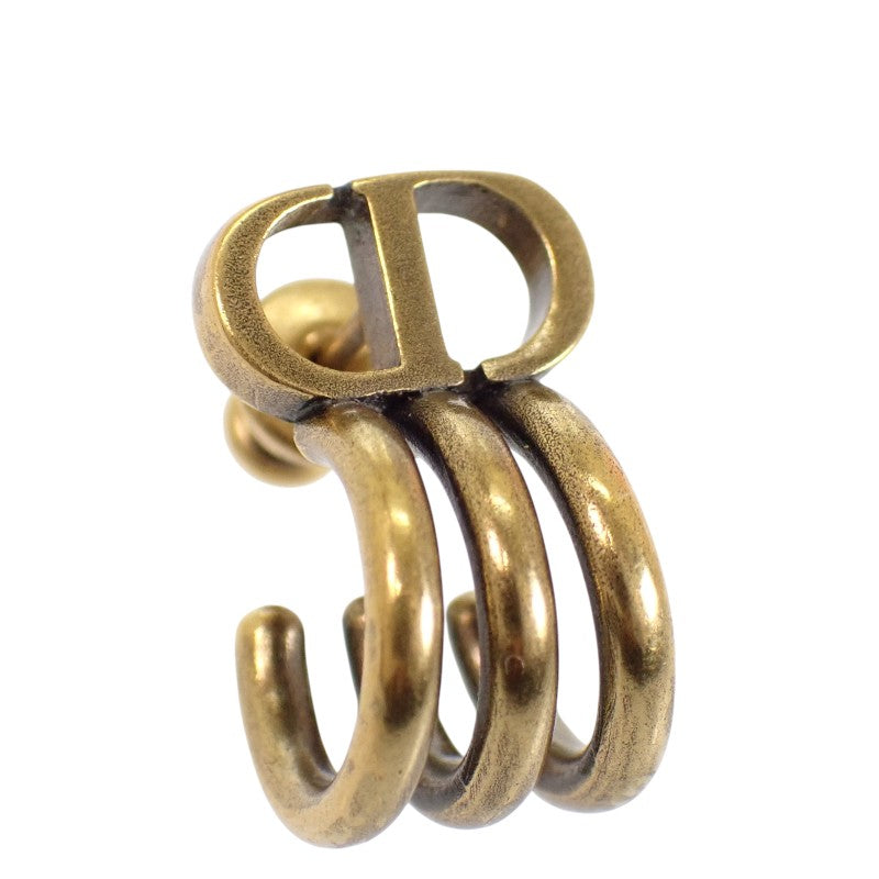 ディオール Dior 30 Montaigne 3連フープ ヴィンテージ風 ピアス メタル アンティークゴールド レディース【中古】【ABランク】