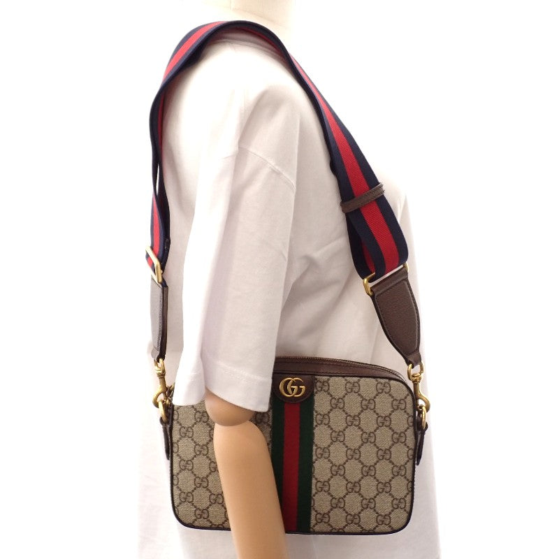 グッチ GUCCI ダブルG オフィディアショルダー 699439 2WAYバッグ クラッチバッグ GGスプリームキャンバス レザー ブラウン レディース メンズ【中古】【ABランク】