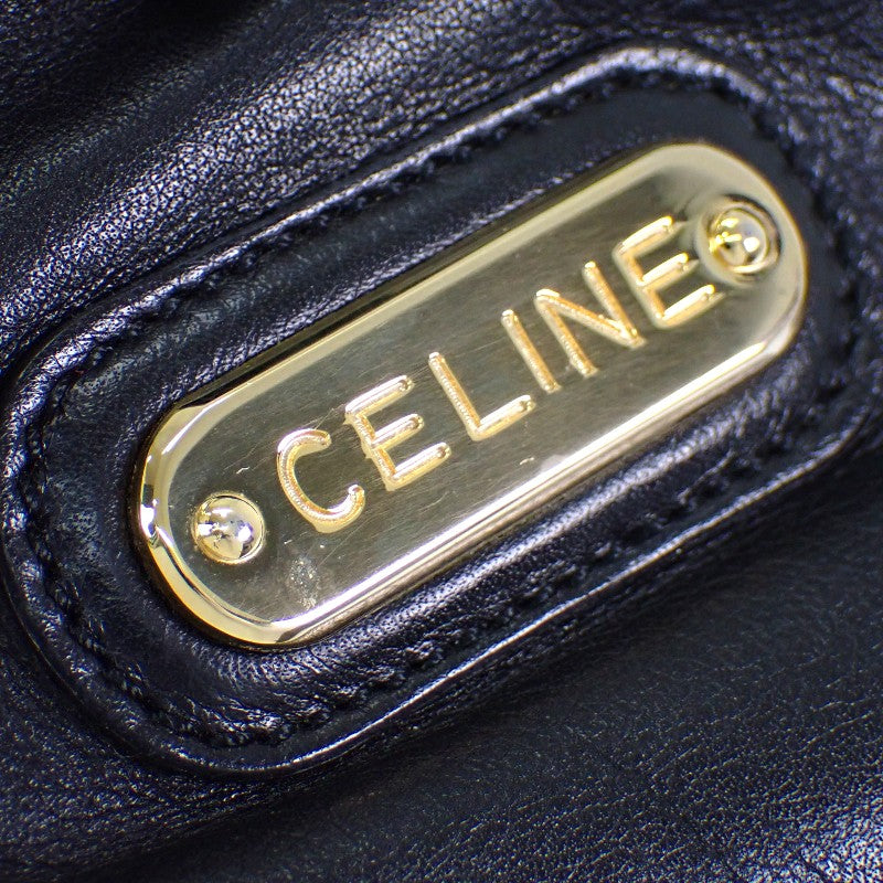 Celine CELINE 零錢包式單肩包 復古 老件 斜背包 皮革 黑色 金色金屬配件 女款 【中古】【AB級品】