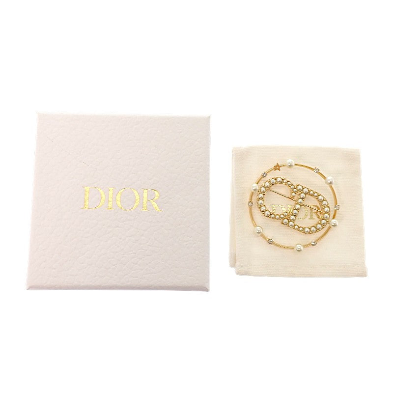 ディオール Dior clair D Lune V0412CDLRS_D301 ブローチ メタル レジンパール ゴールド レディース【中古】【Aランク】