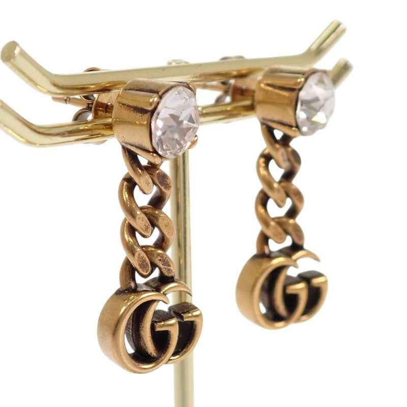 グッチ GUCCI クリスタル ダブルG 645683J1D508062 ピアス メタル クリスタル エイジングゴールド レディース【中古】【ABランク】