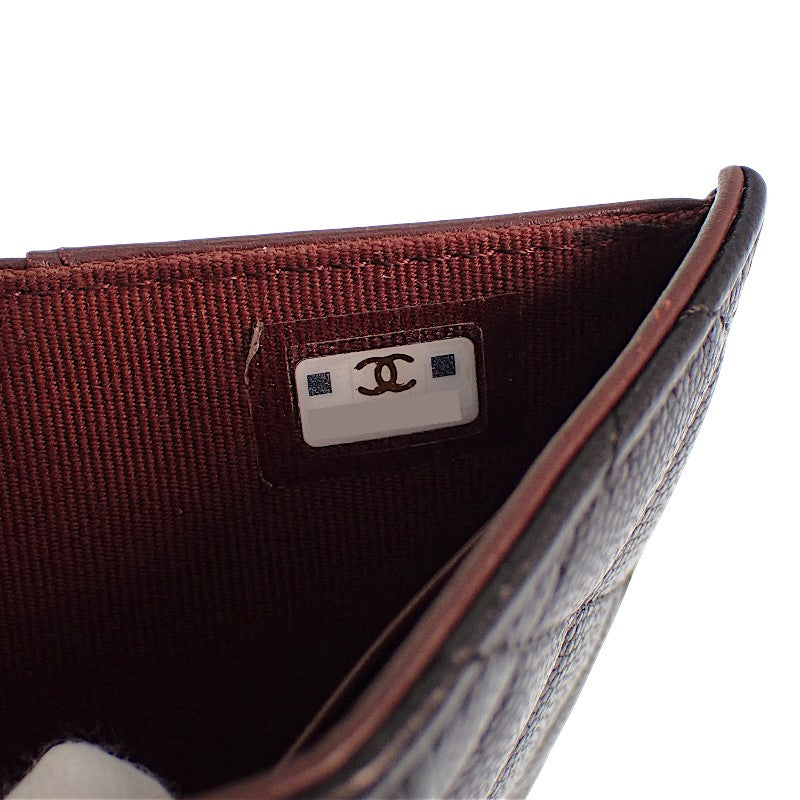 シャネル CHANEL クラシック スモール フラップ ウォレット AP0230 三つ折り財布 キャビアスキン ブラック ゴールド金具 レディース【中古】【ABランク】