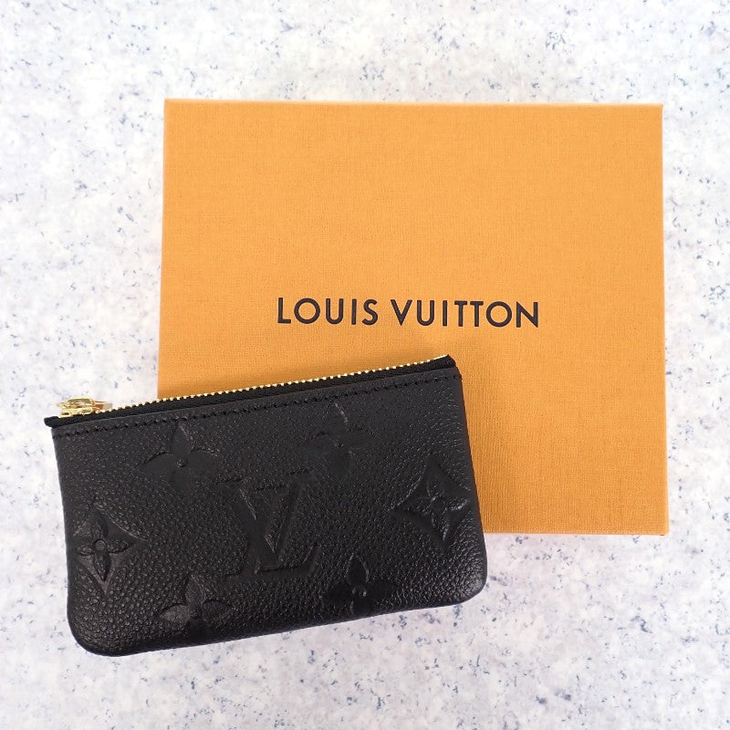 ルイヴィトン LOUIS VUITTON カード&キーケース ポシェット・クレ M28796 キーケース モノグラムアンプラント ブラック ゴールド金具 レディース メンズ【中古】【Sランク】