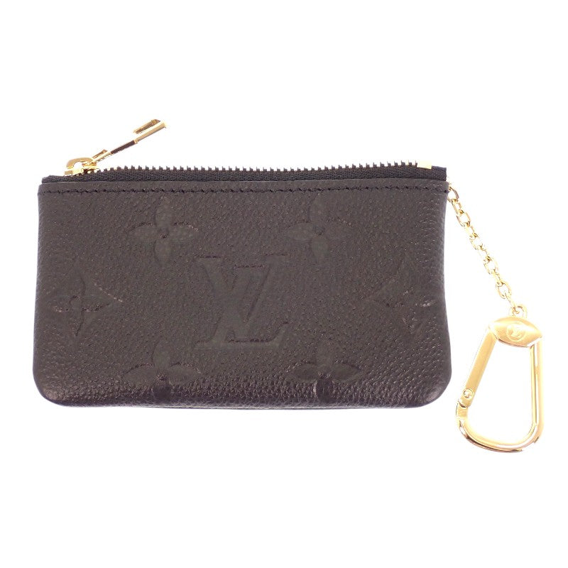 ルイヴィトン LOUIS VUITTON カード&キーケース ポシェット・クレ M28796 キーケース モノグラムアンプラント ブラック ゴールド金具 レディース メンズ【中古】【Sランク】