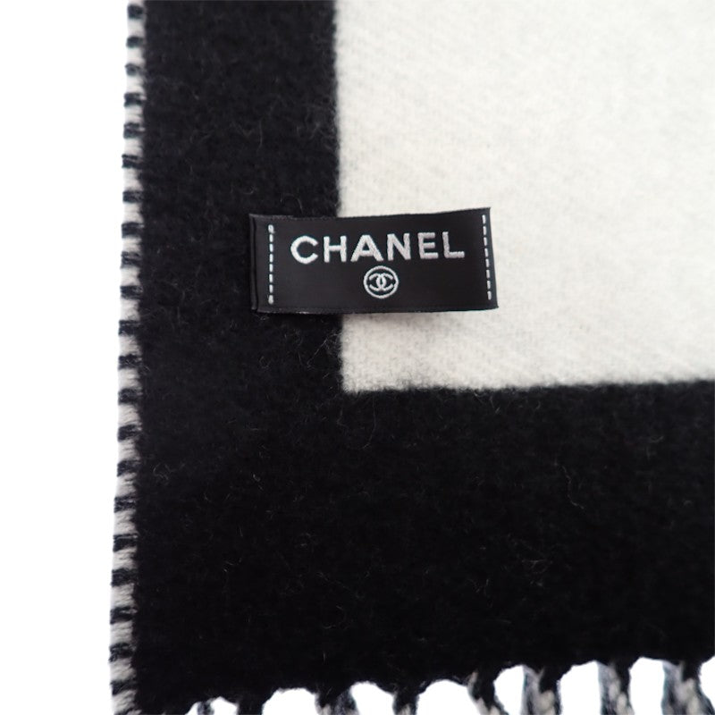 シャネル CHANEL ココマーク カシミヤスカーフ AAB837-B23679-U8050 マフラー カシミヤ ブラック ホワイト レディース【中古】【Aランク】