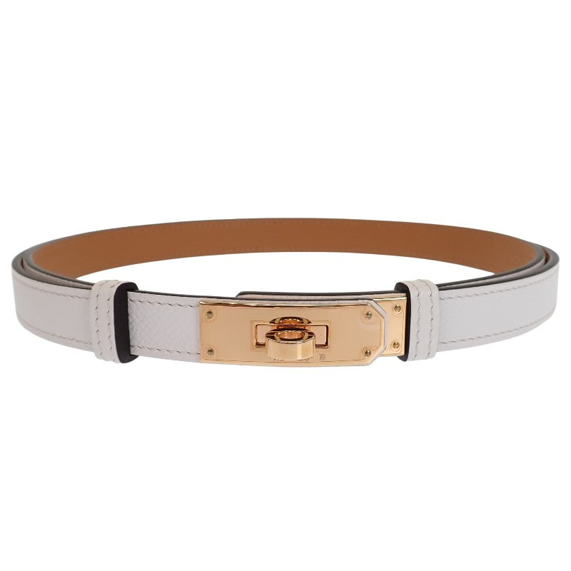 エルメス HERMES ケリー 18 スリム H069853CD01 ベルト ヴォーエプソン ホワイト 55-100cm レディース【中古】【SAランク】
