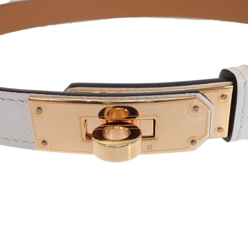 愛馬仕 HERMES Kelly 18 Slim H069853CD01 腰帶 粒面牛皮 白色 55-100cm 女士【中古】【SA級】