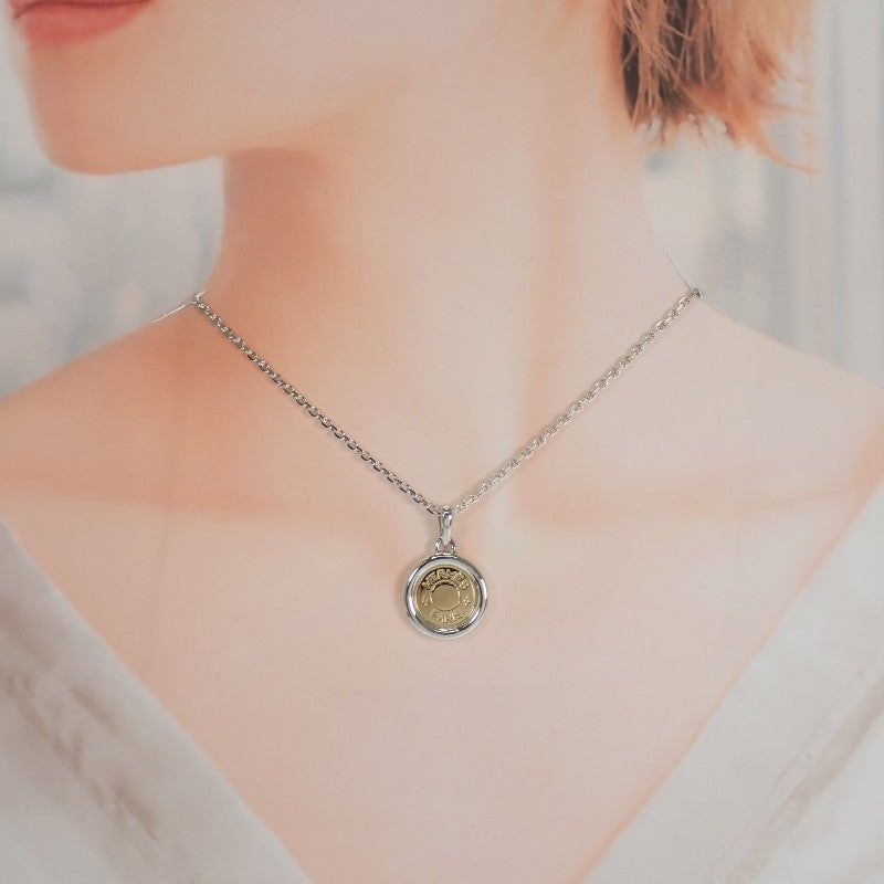 エルメス HERMES セリエ ペンダント ネックレス K18イエローゴールド シルバー925 レディース メンズ ユニセックス【中古】【Aランク】