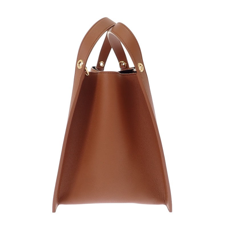 Celine CELINE 小型 Cubo 包 124182T83.GFY5 兩用包 手提包 肩背包 牛皮 棕色 柔和棕色 金色金屬配件 女士【二手】【A級】