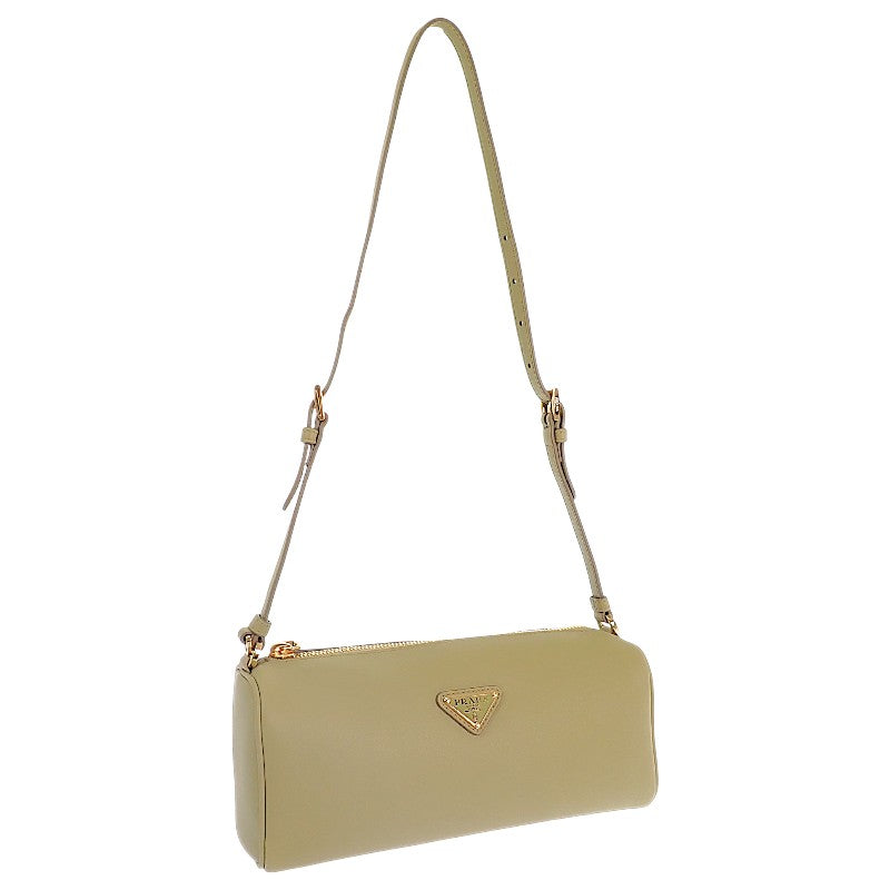 プラダ PRADA レザーポーチ 1BC239 ショルダーバッグ ハンドバッグ レザー グリーン カーキ ゴールド金具 レディース【中古】【Aランク】
