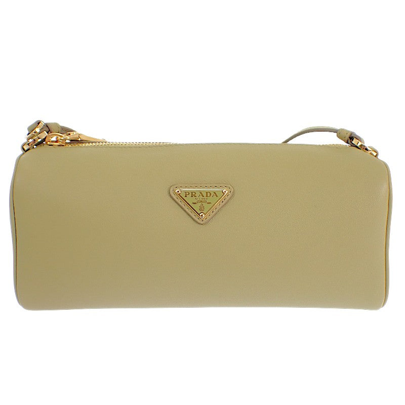 プラダ PRADA レザーポーチ 1BC239 ショルダーバッグ ハンドバッグ レザー グリーン カーキ ゴールド金具 レディース【中古】【Aランク】