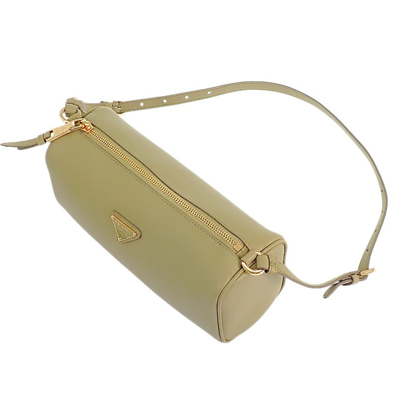 プラダ PRADA レザーポーチ 1BC239 ショルダーバッグ ハンドバッグ レザー グリーン カーキ ゴールド金具 レディース【中古】【Aランク】
