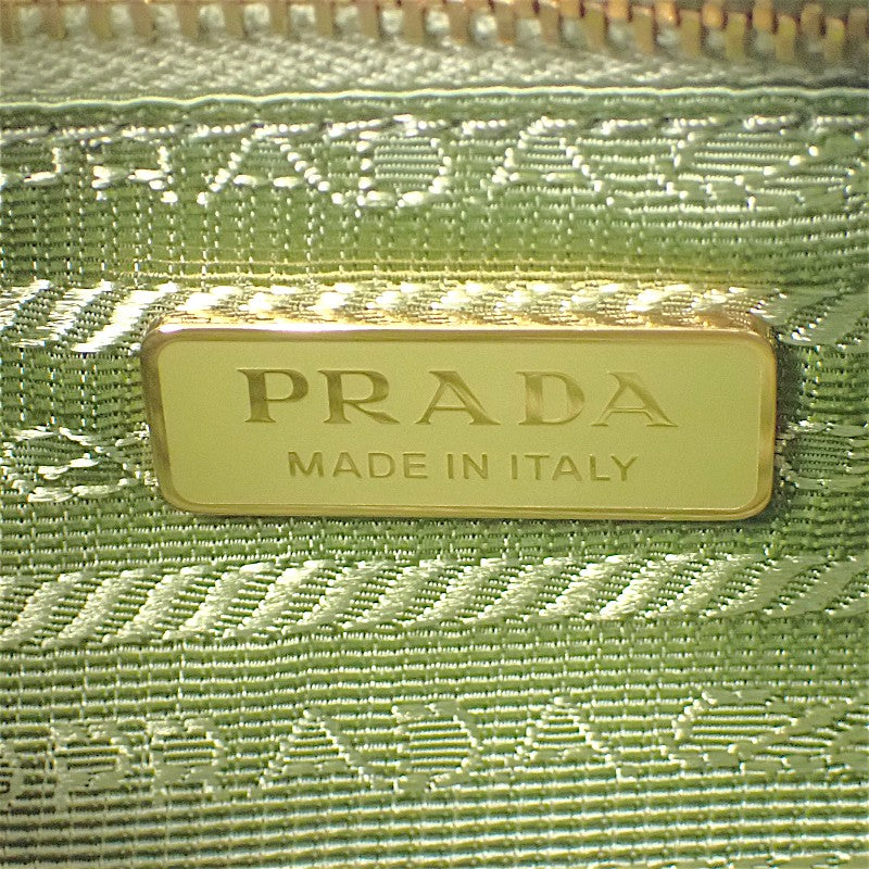 プラダ PRADA レザーポーチ 1BC239 ショルダーバッグ ハンドバッグ レザー グリーン カーキ ゴールド金具 レディース【中古】【Aランク】