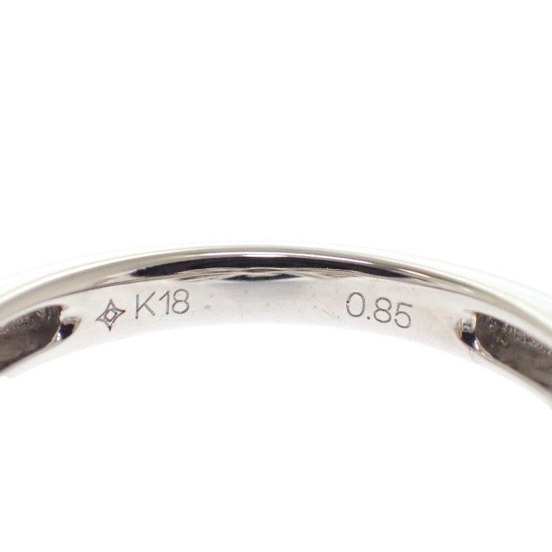 リボン 9号 リング K18ホワイトゴールド ダイヤモンド レディース【中古】【Aランク】
