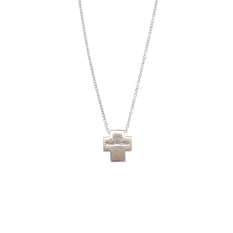 ポンテヴェキオ Ponte Vecchio クロス ネックレス K18ホワイトゴールド ブラックダイヤモンド ダイヤモンド レディース【中古】【Aランク】