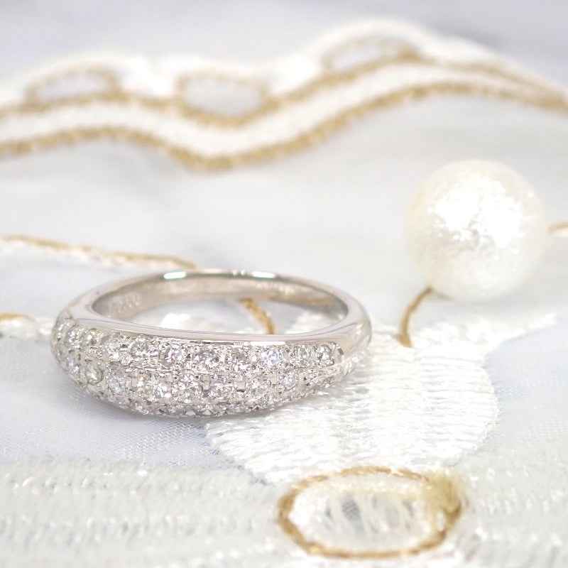 タサキ TASAKI パヴェ 10号 リング Pt900プラチナ ダイヤモンド レディース【中古】【Aランク】