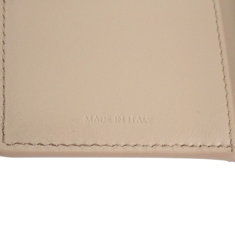セリーヌ CELINE ファインストラップウォレット 10M963GHH.01CR 三つ折り財布 カーフ ベージュ クリーム ゴールド金具 レディース【中古】【Aランク】