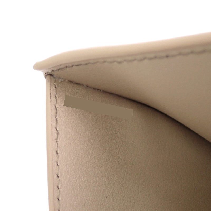 セリーヌ CELINE ファインストラップウォレット 10M963GHH.01CR 三つ折り財布 カーフ ベージュ クリーム ゴールド金具 レディース【中古】【Aランク】