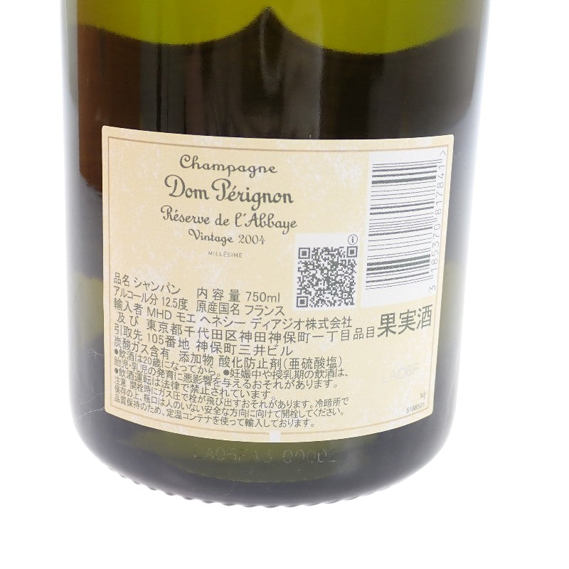 Dom Pérignon ドン・ペリニヨン レゼルヴ・ド・ラベイ 2004 フランス・日本限定販売 お酒 アルコール シャンパン【中古】【Sランク】