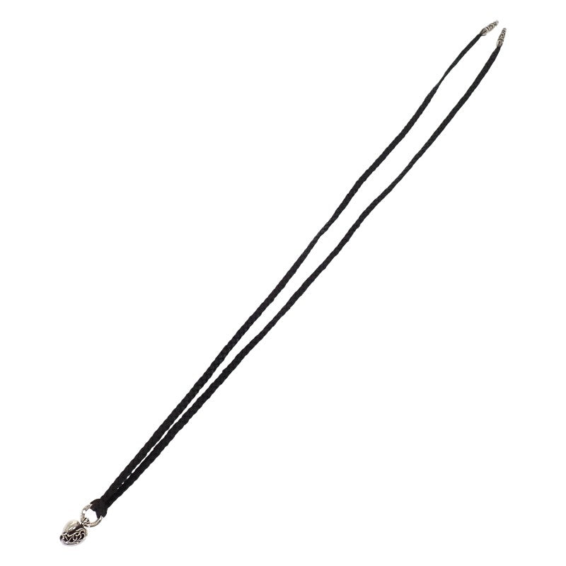 クロムハーツ CHROME HEARTS ハート レザーブレイド ネックレス シルバー925 レザー メンズ【中古】【ABランク】