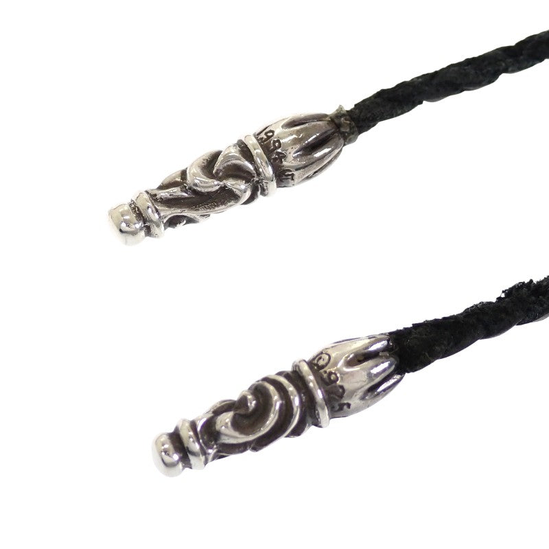 クロムハーツ CHROME HEARTS ハート レザーブレイド ネックレス シルバー925 レザー メンズ【中古】【ABランク】