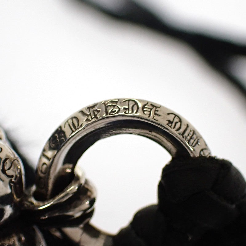 クロムハーツ CHROME HEARTS ハート レザーブレイド ネックレス シルバー925 レザー メンズ【中古】【ABランク】