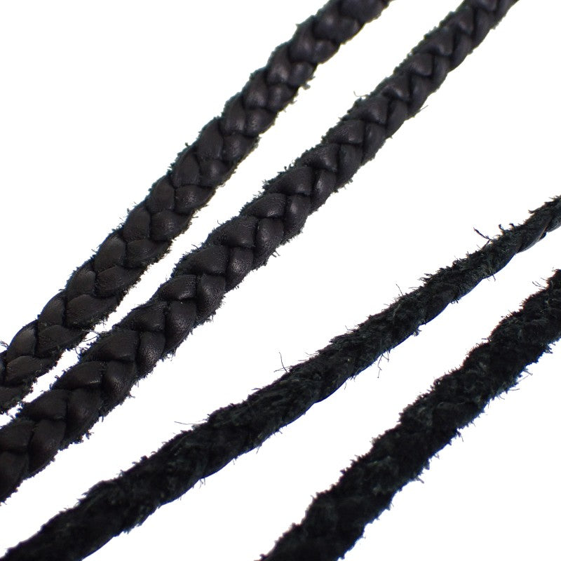 クロムハーツ CHROME HEARTS ハート レザーブレイド ネックレス シルバー925 レザー メンズ【中古】【ABランク】