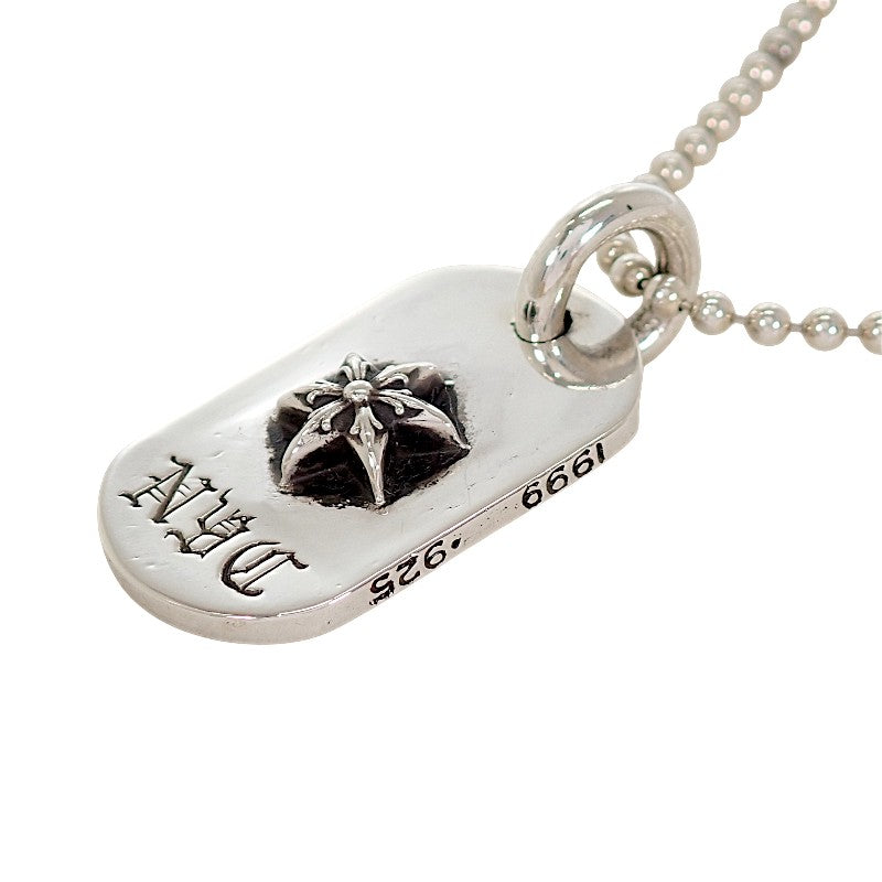 クロムハーツ CHROME HEARTS レイズドスター ドッグタグ ペンダント ネックレス シルバー925 メンズ ユニセックス【中古】【Bランク】