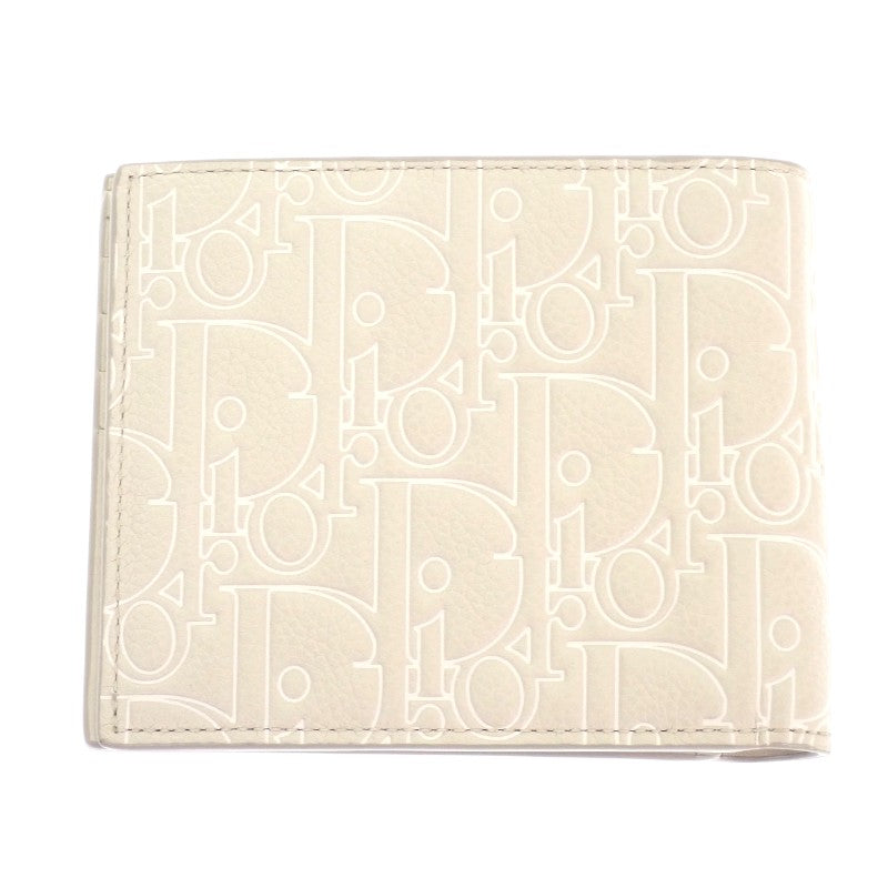 クリスチャンディオール Christian Dior グラビティ 2つ折りウォレット 2ESBH027FGP_H140 二つ折り財布 カーフ ベージュ メンズ【中古】【Aランク】