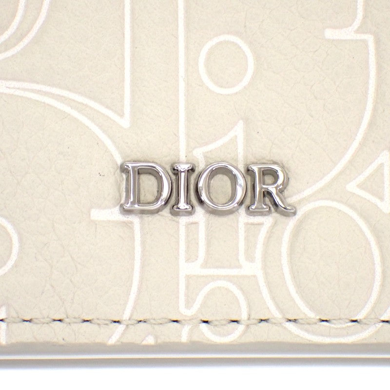 クリスチャンディオール Christian Dior グラビティ 2つ折りウォレット 2ESBH027FGP_H140 二つ折り財布 カーフ ベージュ メンズ【中古】【Aランク】