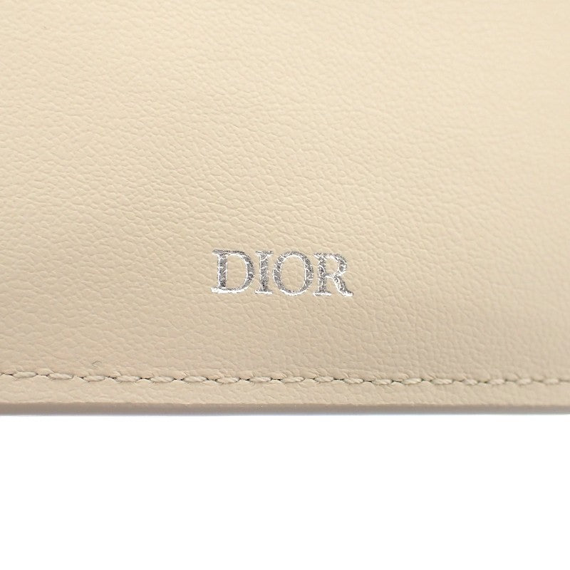 クリスチャンディオール Christian Dior グラビティ 2つ折りウォレット 2ESBH027FGP_H140 二つ折り財布 カーフ ベージュ メンズ【中古】【Aランク】