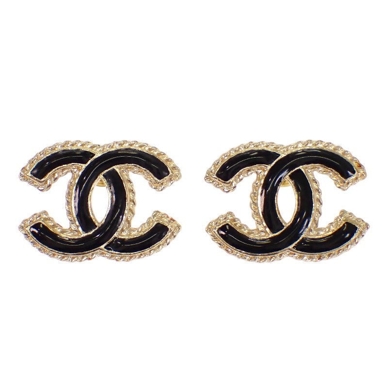シャネル CHANEL ココマーク ABC528_B16134 ピアス メタル ゴールド ブラック レディース【中古】【Aランク】