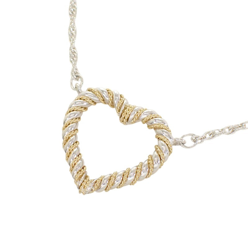 ティファニー TIFFANY&Co. ツイストハート ペンダント ネックレス K18イエローゴールド シルバー925 レディース メンズ ユニセックス【中古】【Aランク】