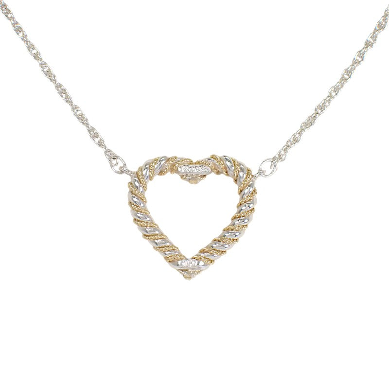 ティファニー TIFFANY&Co. ツイストハート ペンダント ネックレス K18イエローゴールド シルバー925 レディース メンズ ユニセックス【中古】【Aランク】