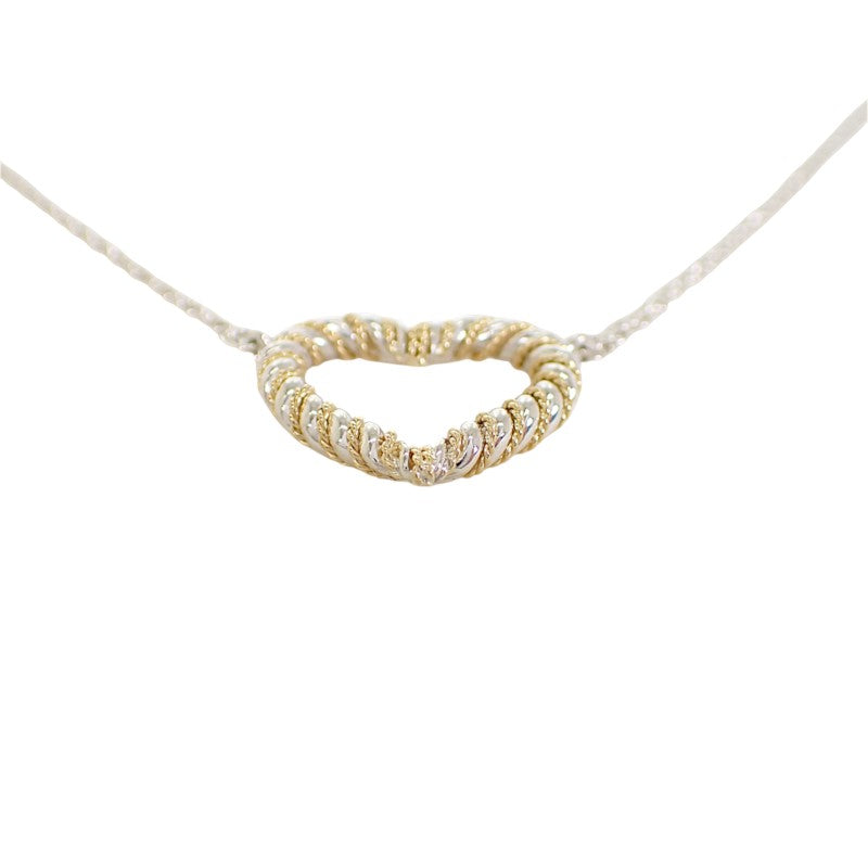 ティファニー TIFFANY&Co. ツイストハート ペンダント ネックレス K18イエローゴールド シルバー925 レディース メンズ ユニセックス【中古】【Aランク】